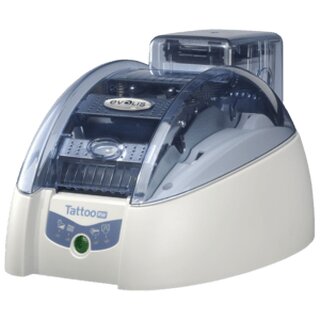 Evolis Tattoo2 RW, einseitig, 12 Punkte/mm (300dpi), USB, Ethernet, Contactless, wei, blau