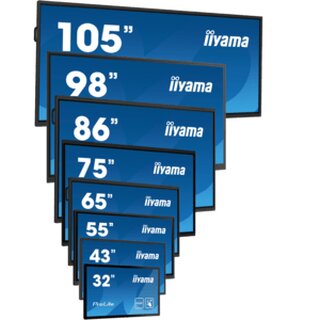 iiyama ProLite TE6512MIS-B3AG , 165cm (65), PureTouch-IR, 4K, USB, USB-C, Ethernet, WLAN, Kit (USB), schwarz